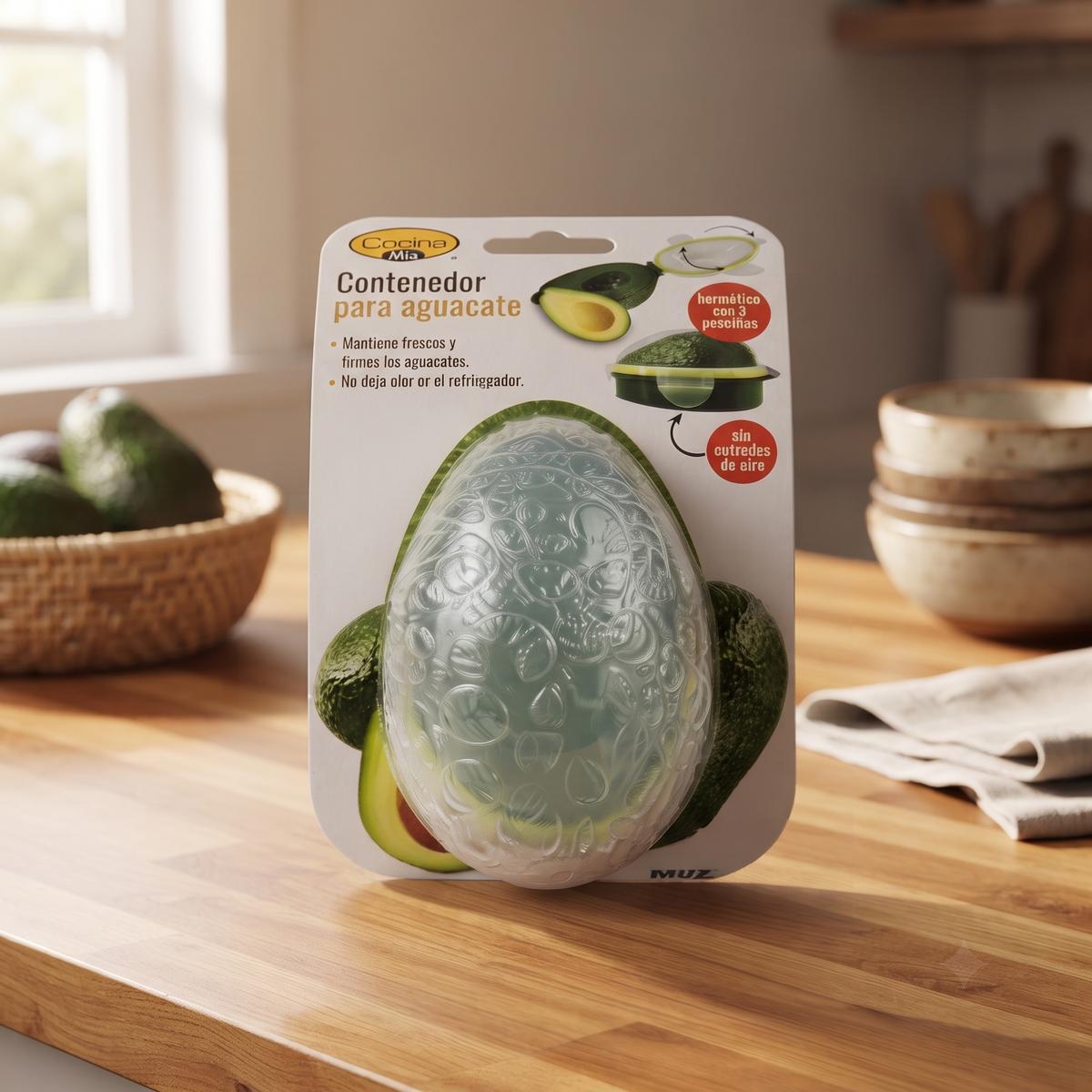 Contenedor Hermético para Aguacate Verde