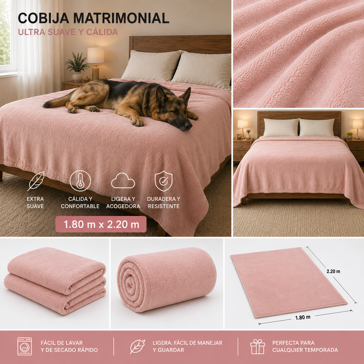 Cobertor Ligero Matrimonial Ultra Suave 650 g