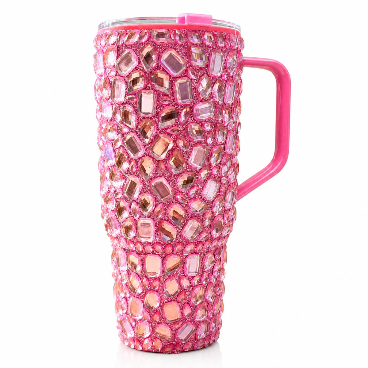 Vaso Térmico Diamond con Pedrería Ultra Brillante Gloss Rosa