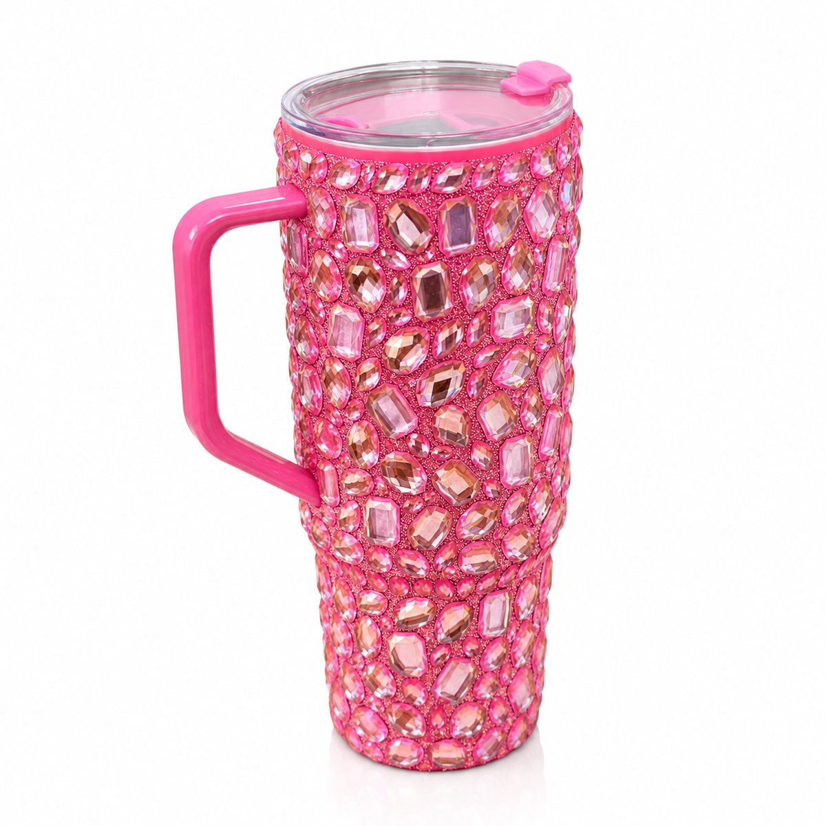 Vaso Térmico Diamond con Pedrería Ultra Brillante Gloss Rosa