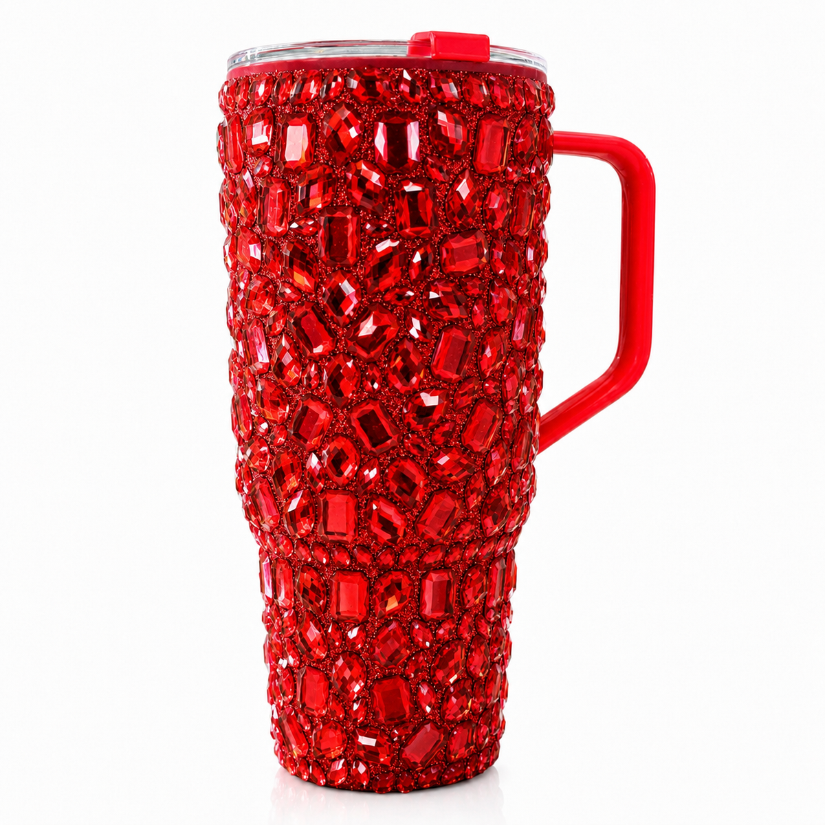 Vaso Térmico Diamond con Pedrería Ultra Brillante Gloss Rojo