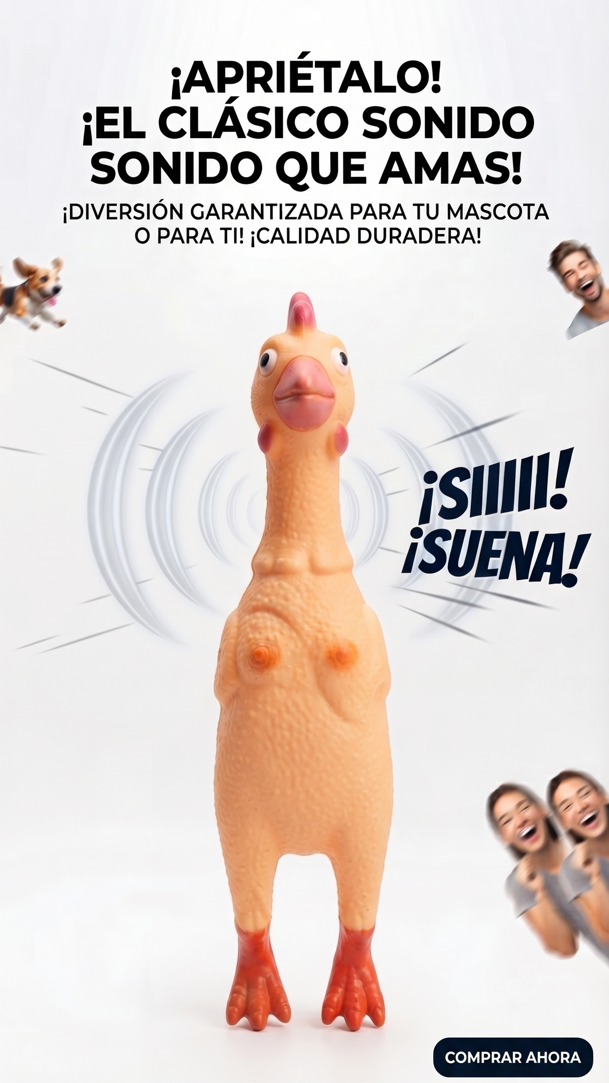 Pollo de Hule Chillón Juguete para Perro con Sonido