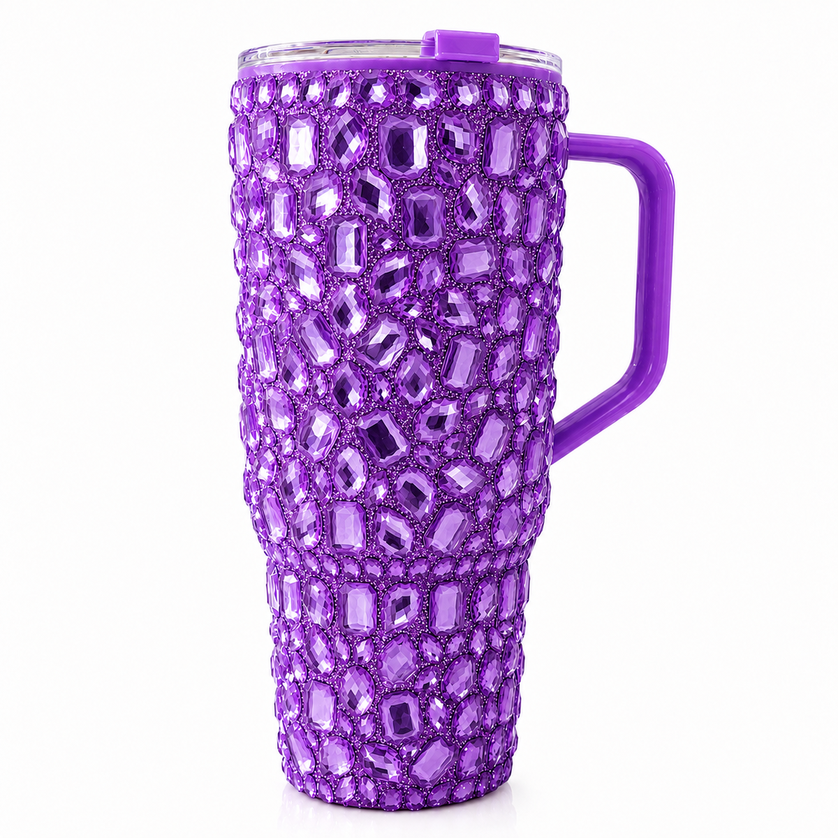 Vaso Térmico Diamond con Pedrería Ultra Brillante Gloss Morado