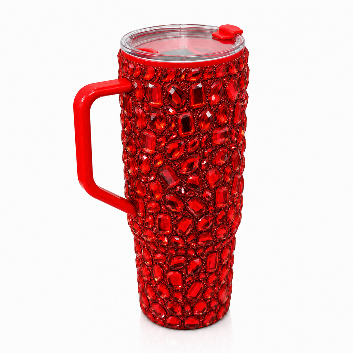 Vaso Térmico Diamond con Pedrería Ultra Brillante Gloss Rojo