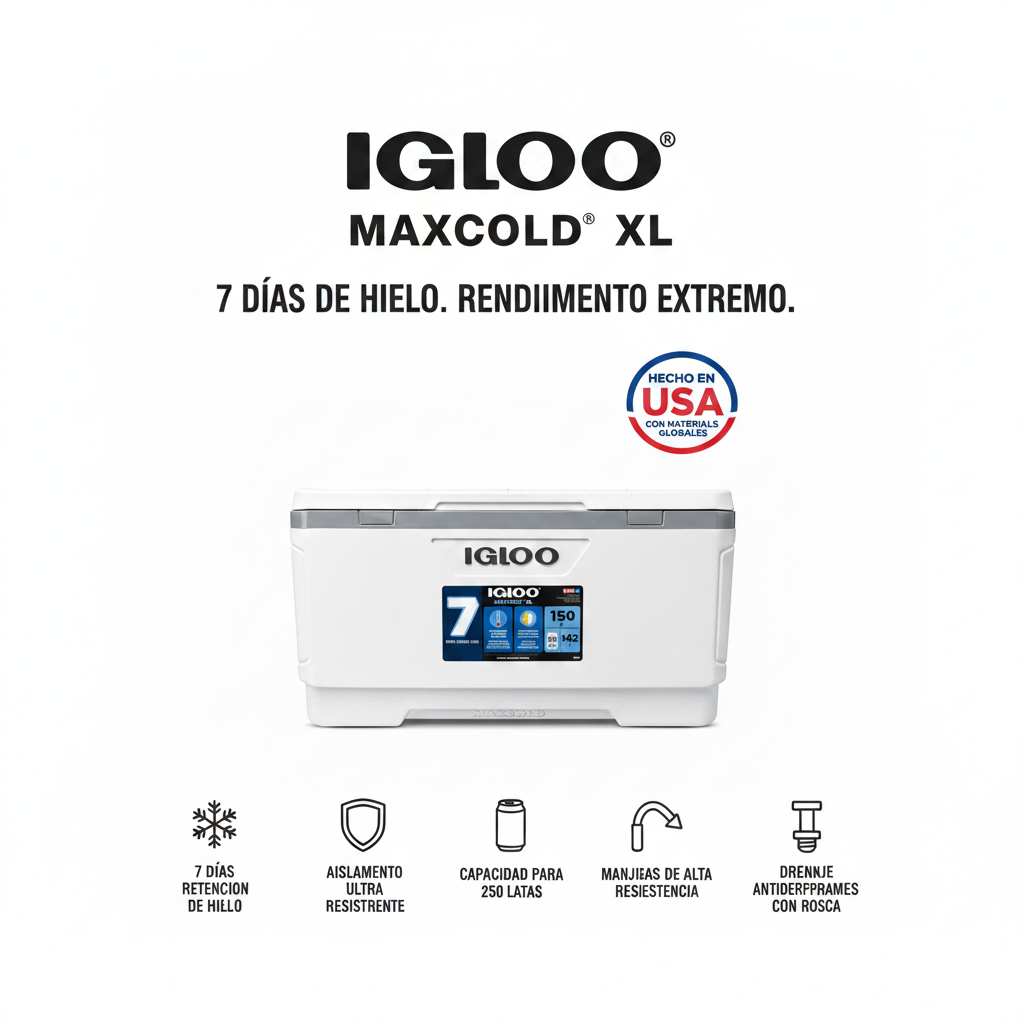 Hielera Igloo MaxCold XL 142 Litros / 256 Latas
