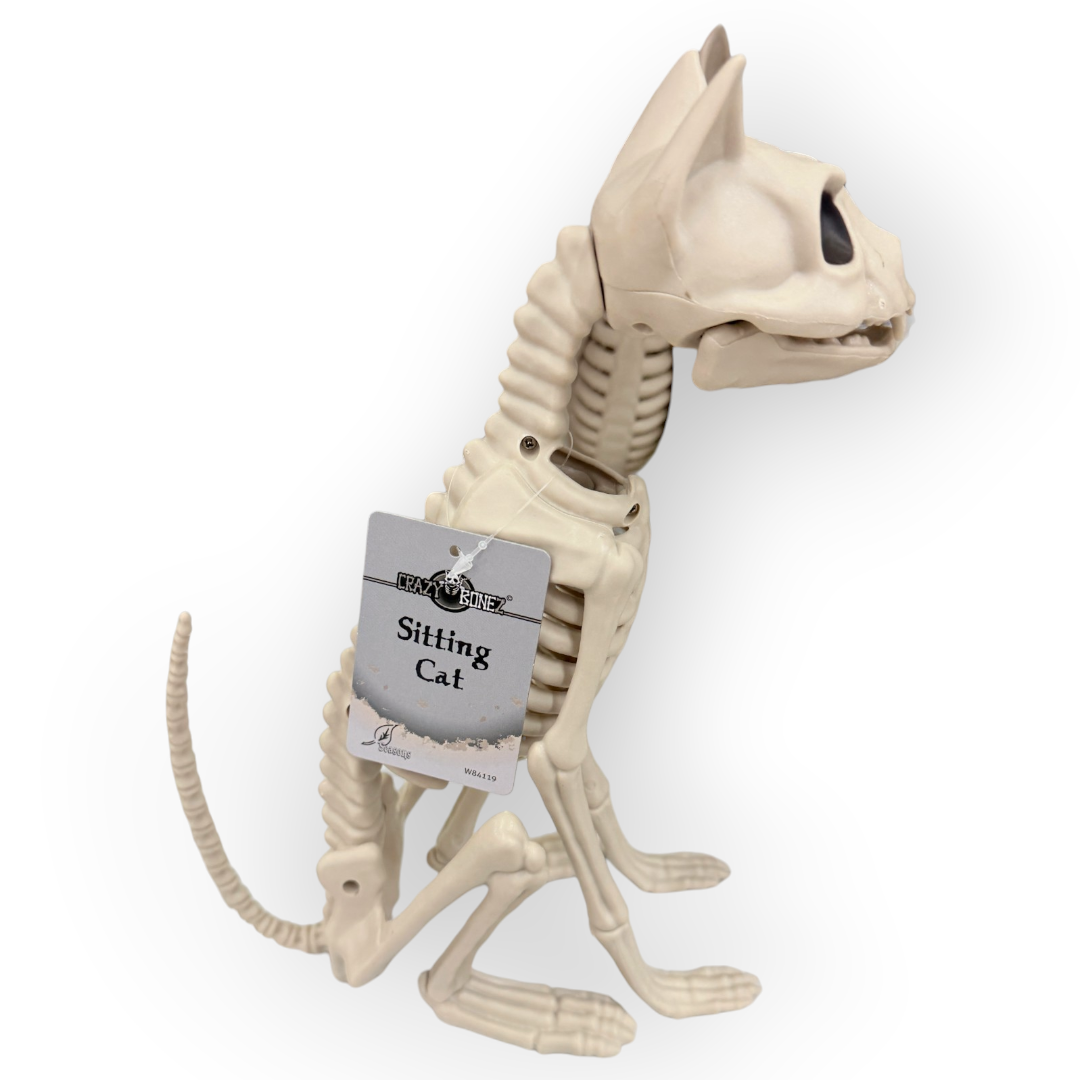 Figura Decorativa Gato Esqueleto Halloween y Día de Muertos