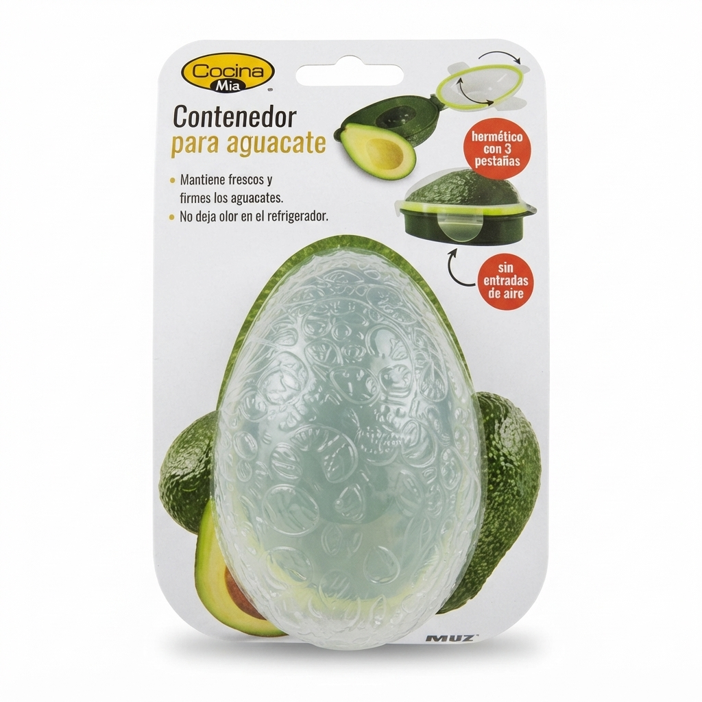 Contenedor Hermético para Aguacate Verde